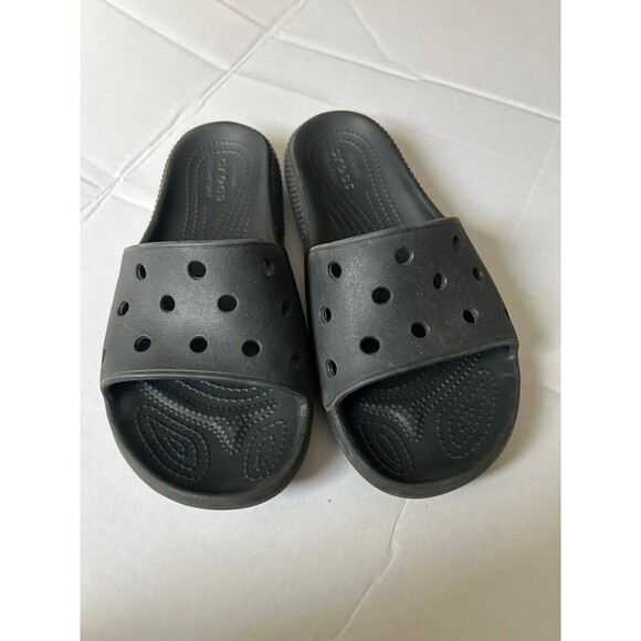 Crocs black Slide Sandals Sz 6 - Picture 1 of 6